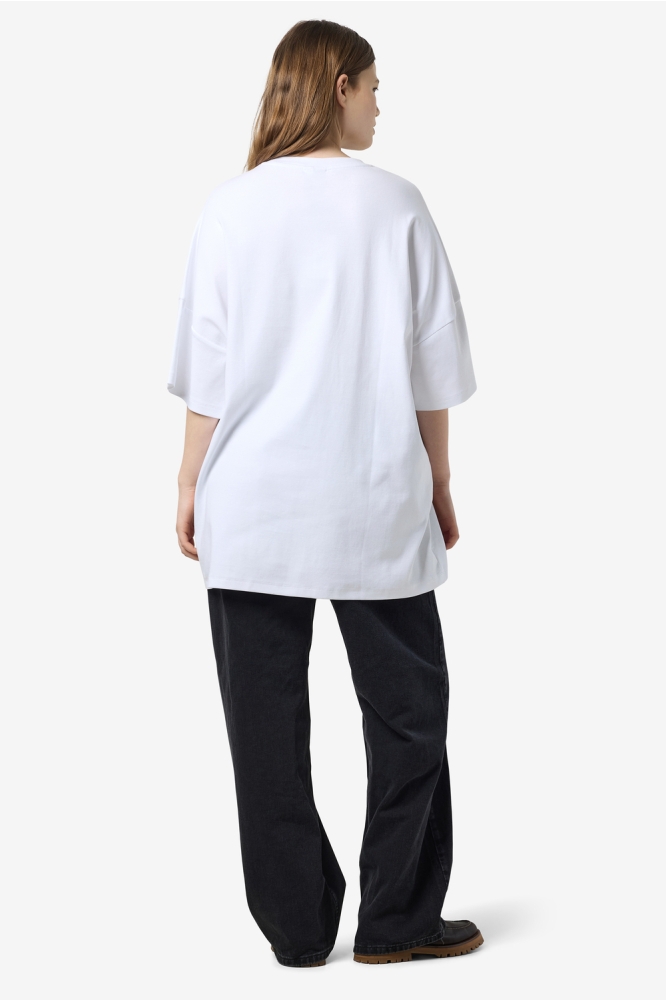 NMMOCCA 2/4 BOXY TEE DRESS JRS FWD 27033182 BRIGHT WHITE